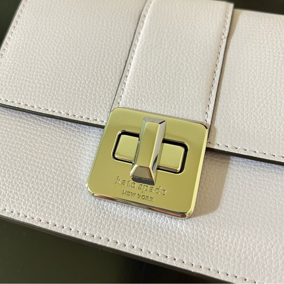 Kate Spade Phoebe Turnlock Mini Flap Crossbody Light Frozen Lilac MSRP $329 - Picture 3 of 17